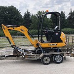 JCB 8014 en route to customer