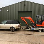 Kubota KX71-3 heading to a Riding School